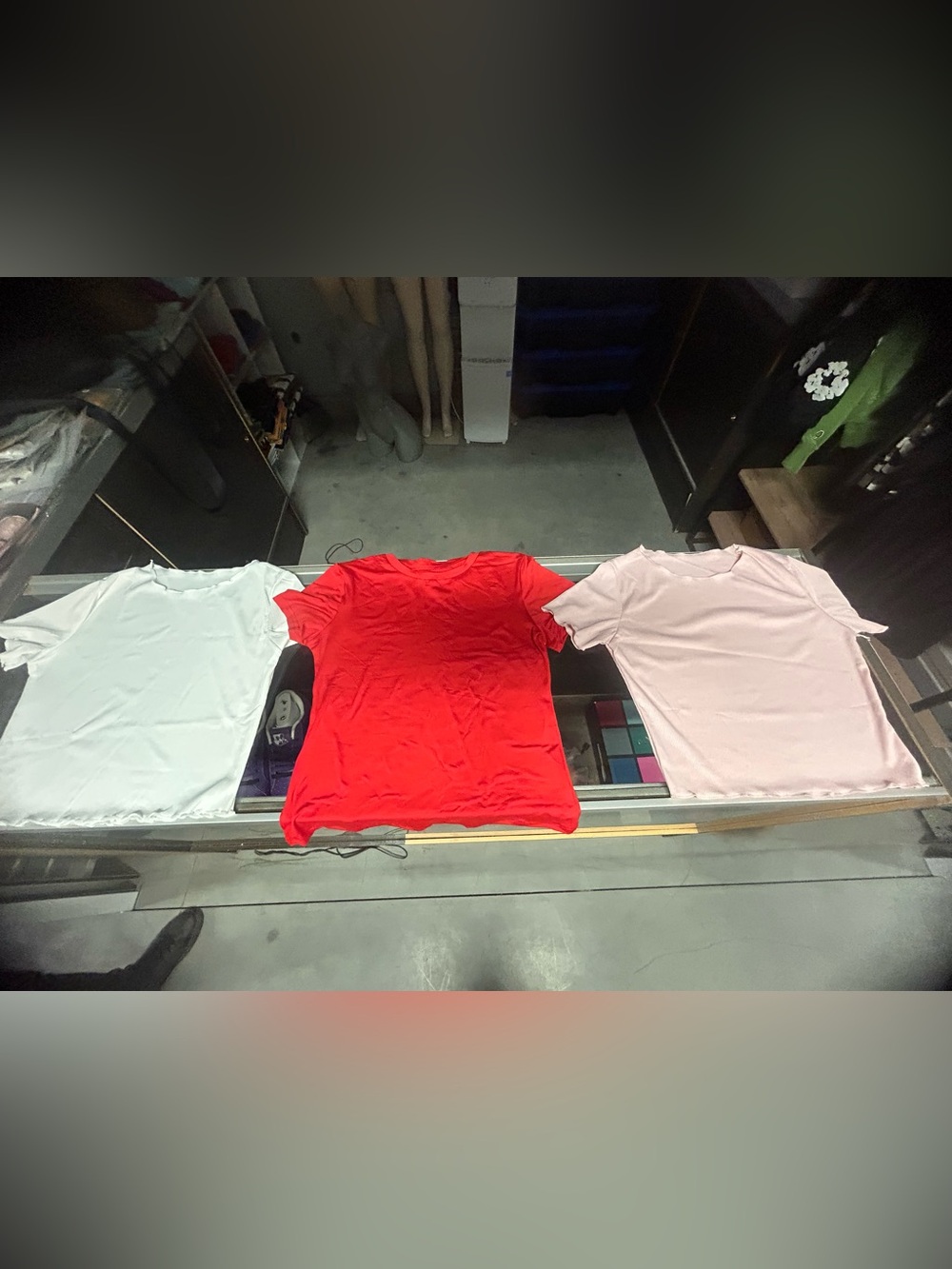 3pcs shirts pink, red & white - Basic Shirts